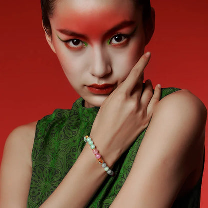 Hetian Jade Sterling Silver Gold-Plated Handstring Bracelet - Feng Shui Charm