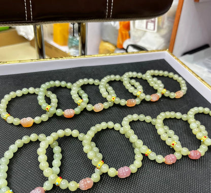 Natural White Hetian Jade Bangle – Lucky Red Skin Clear Water