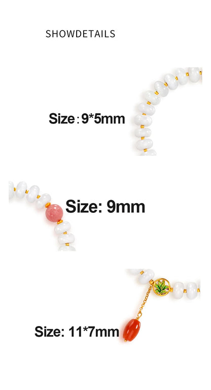 Emerald Rhodochrosite Bead Bracelet with S925 Agate