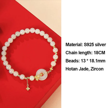 Hetian Jade Osmanthus Tassel Necklace｜Chinese Collarbone Chain