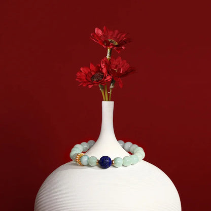 Natural Jadeite Agate Lapis Lazuli Beaded Bracelet for Women