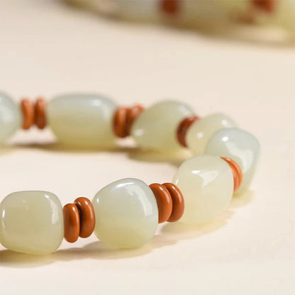 Hetian Jade Nephrite Lucky Ball Bracelet｜Couple Amulet Hand String