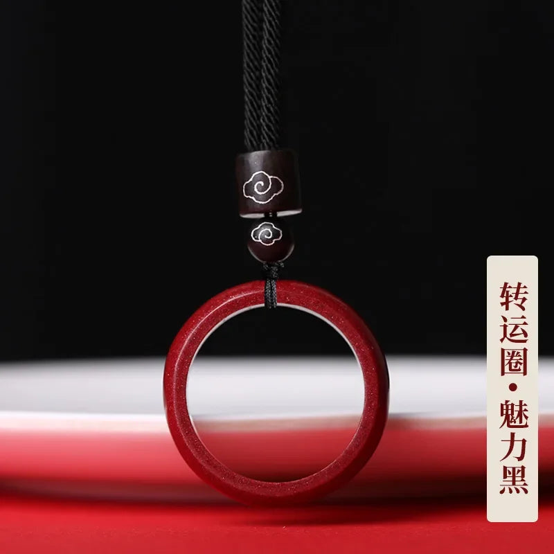 Cinnabar Six-Character Birth-Year Pendant Necklace