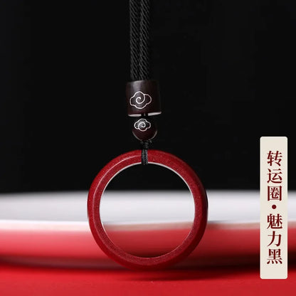 Cinnabar Six-Character Birth-Year Pendant Necklace