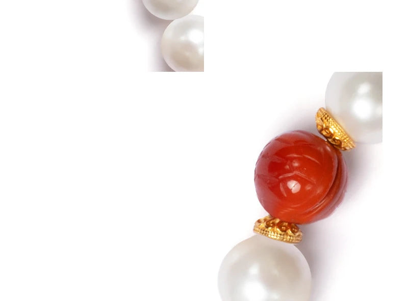 White Natural Freshwater Pearl Strand Bracelet｜Feng Shui Elegance