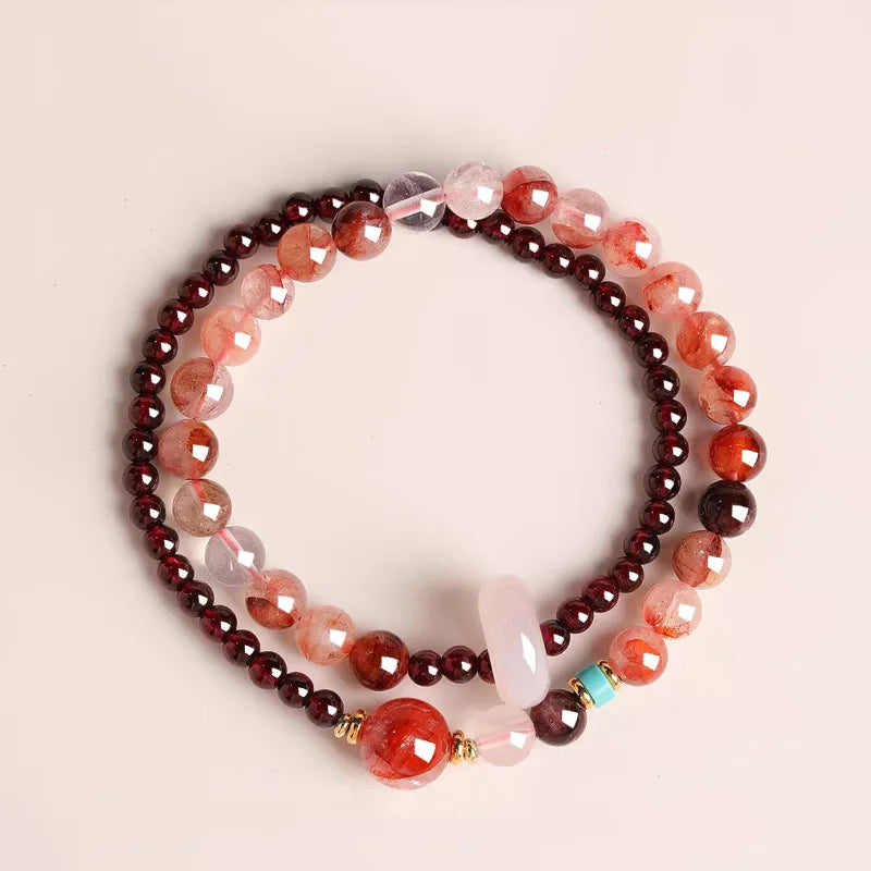 Amethyst Crystal Multi-Layered Bracelet｜Feng Shui Elegance