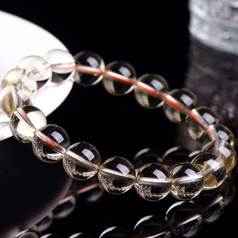 Natural Citrine 10-12mm Beaded Bracelet — Unisex Handmade