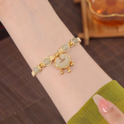 Hetian Jade Auspicious Bell Bracelet｜Classic 925 Silver Beads