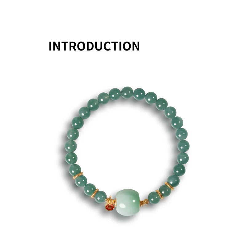 Hetian Jade Bead Bracelet | Tibetan Silver Minimalist