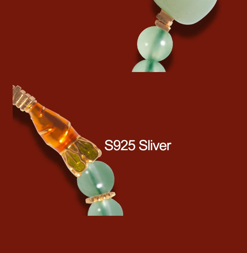 Handmade S925 Enamel Round-Bead Bracelet — Mystic Lucky Charm for Women