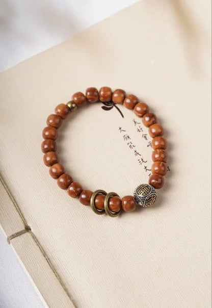 Ancient Bodhi Wood Bracelet — Single Circle DIY Lucky Beads