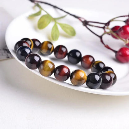 彩色虎眼护身手链｜男女情侣佛珠开运能量饰