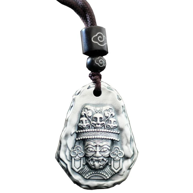 Female Wealth Goddess Tibetan Silver Pendant — Feng Shui Amulet