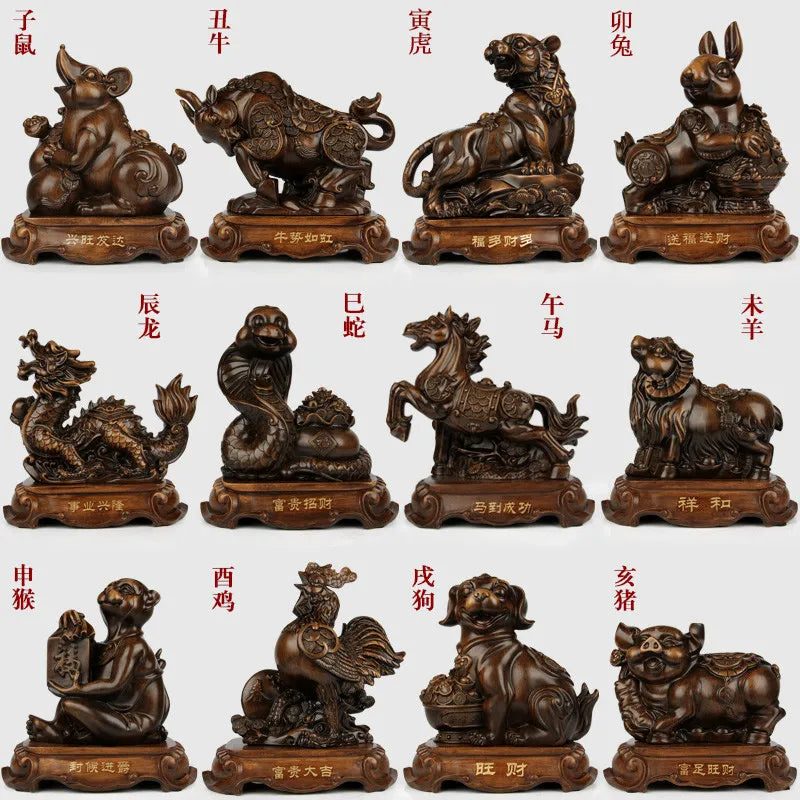 风水招财虎摆件｜镇宅纳福办公桌树脂工艺装饰