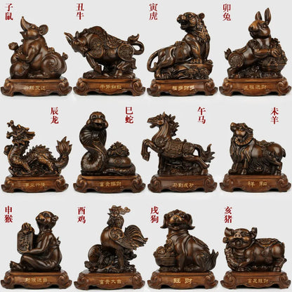 风水招财虎摆件｜镇宅纳福办公桌树脂工艺装饰