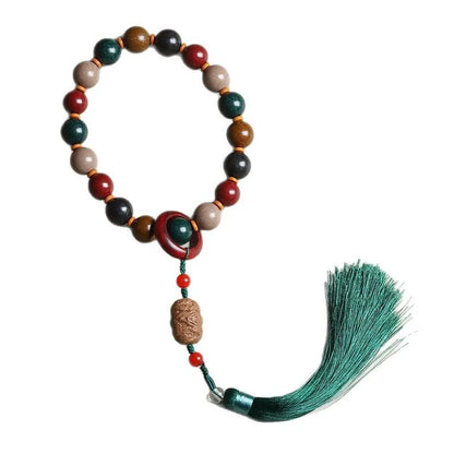 Harmony Elements 17-Bead Five-Directions Herbal Wood Buddha Bracelet