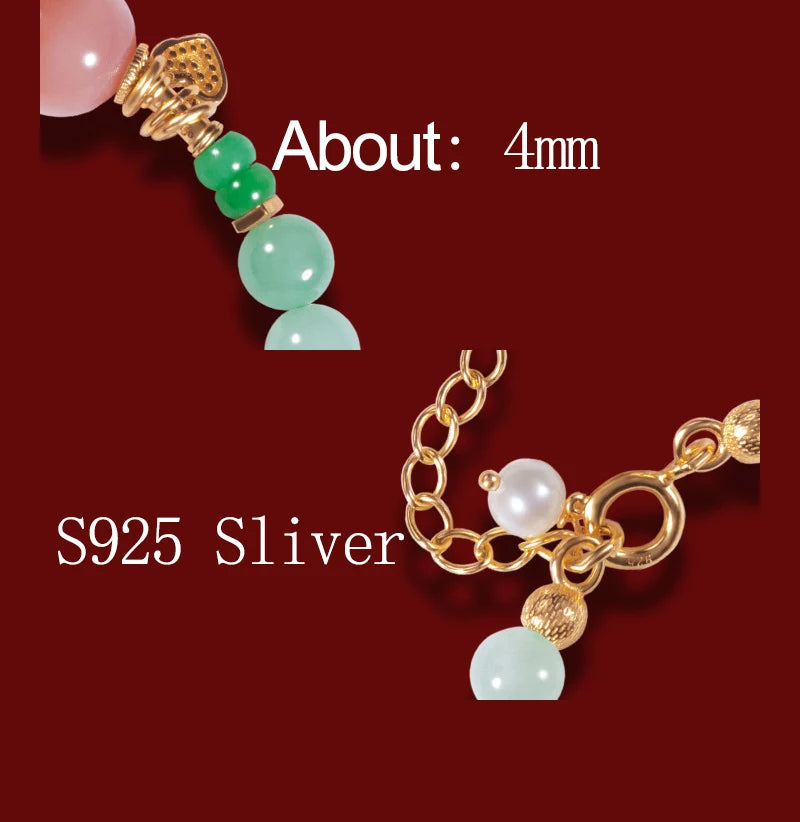 Handmade S925 Enamel Round-Bead Bracelet — Mystic Lucky Charm for Women