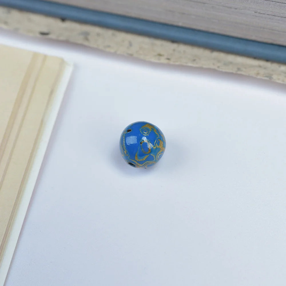 Antique Wood Circle Bracelet with Mother-of-Pearl Luck Charm