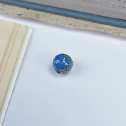 Antique Wood Circle Bracelet with Mother-of-Pearl Luck Charm