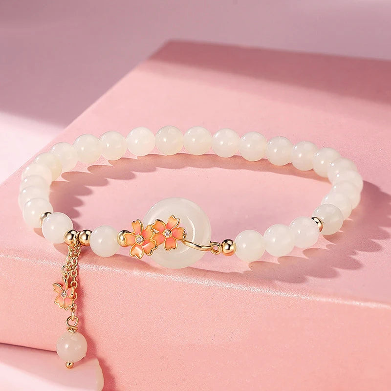 Hotan Peach Jade S925 Bracelet — Forest Aura Feng Shui