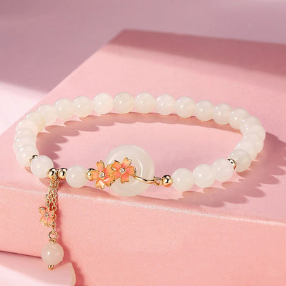 Hotan Peach Jade S925 Bracelet — Forest Aura Feng Shui