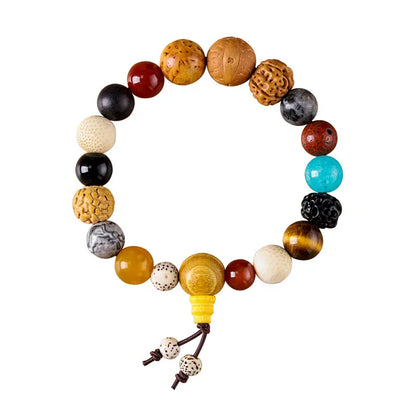 Bodhi 18-Seed Multi-Treasure Temple Bracelet – Feng Shui Amulet