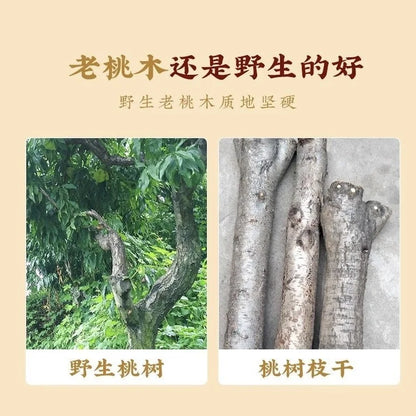 Peach Wood Triple Bracelet – Six-in-One Aventurine Luck