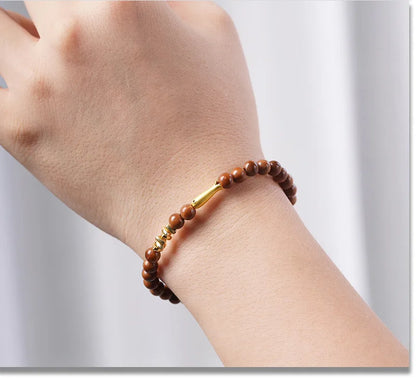 Ancient Bodhi Wood Bracelet — Single Circle DIY Lucky Beads