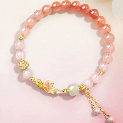 Brocaded Carp Multi-Treasure Hetian Jade & Agate Bracelet