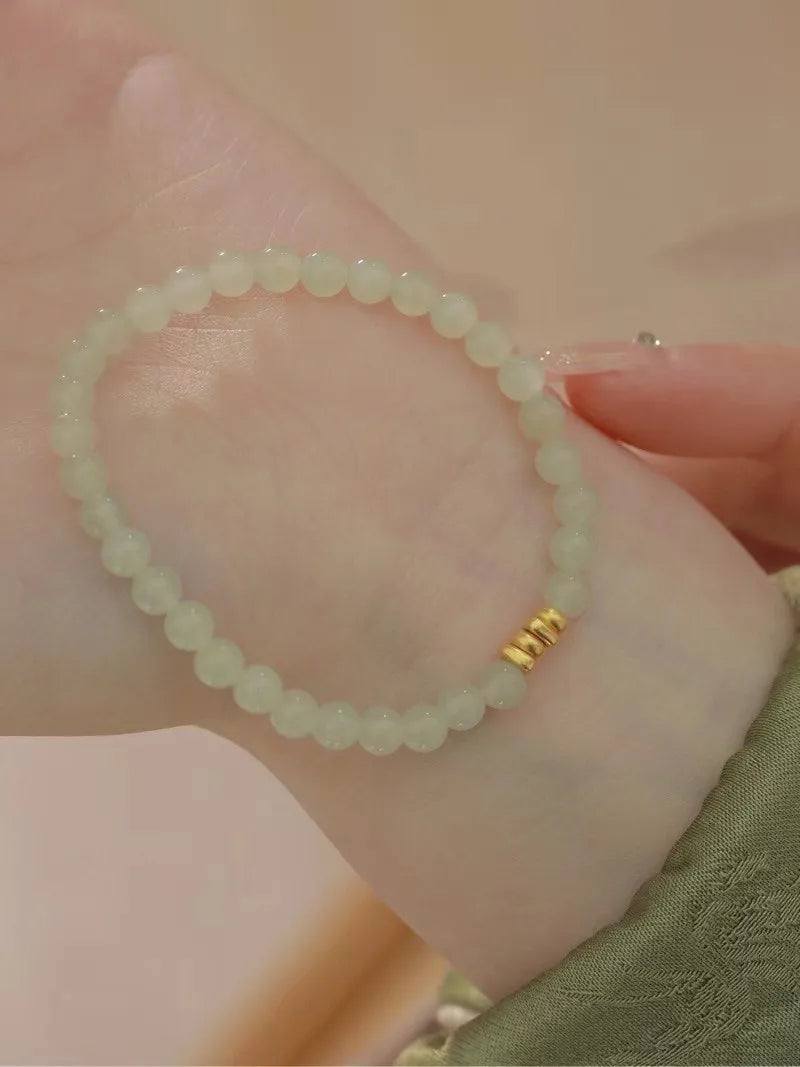 Natural Hotan Gradient Round Bead Bracelet for Her