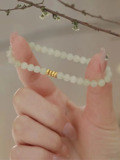 Natural Hotan Gradient Round Bead Bracelet for Her