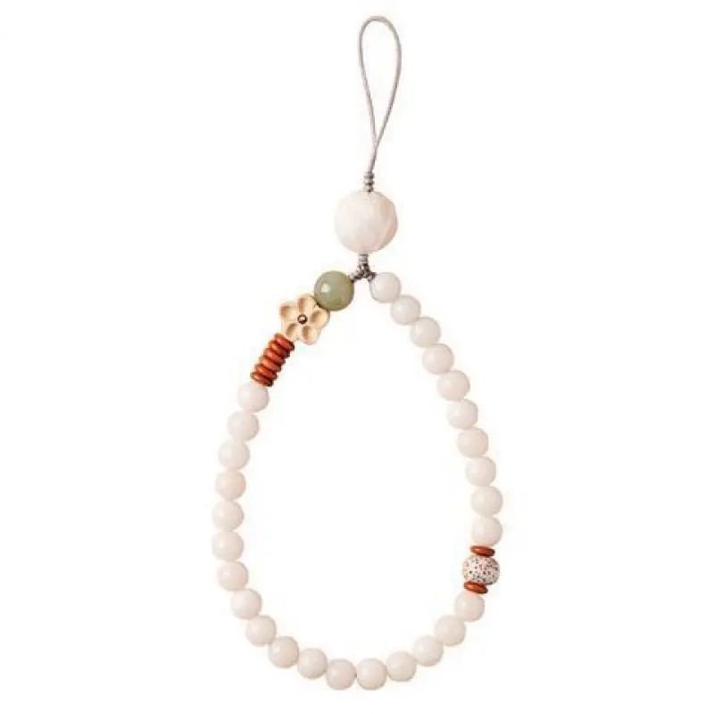 White Bodhi Root Multi-Loop Phone Chain Bracelet｜Feng Shui Charm