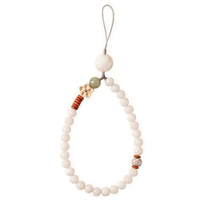 White Bodhi Root Multi-Loop Phone Chain Bracelet｜Feng Shui Charm