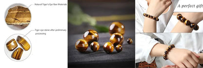 Natural Tiger Eye Stone Bracelet Men and Women Natural Stone Jewelry Healing Buddha Elastic Rope Couple Crystal Bead Bracelet