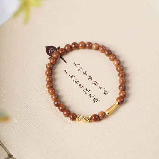 Ancient Bodhi Wood Bracelet — Single Circle DIY Lucky Beads