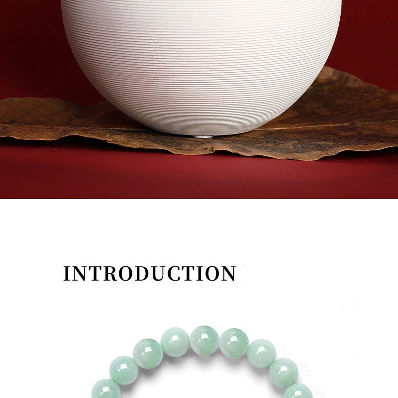 Mystic Green Jade Round Bead Bracelet for Women