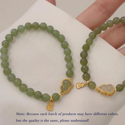 Fu Character Hotan Jade Gourd Bracelet — Sailor Chain Gift