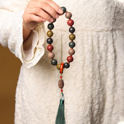 Harmony Elements 17-Bead Five-Directions Herbal Wood Buddha Bracelet