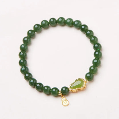 Hotan Green Jade Bracelet for Women｜Natural Lucky Bracelet