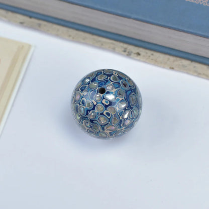 Antique Wood Circle Bracelet with Mother-of-Pearl Luck Charm