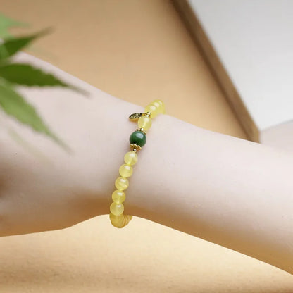 Beeswax & Hotan Jade Luck Bracelet — Single Loop Elegance