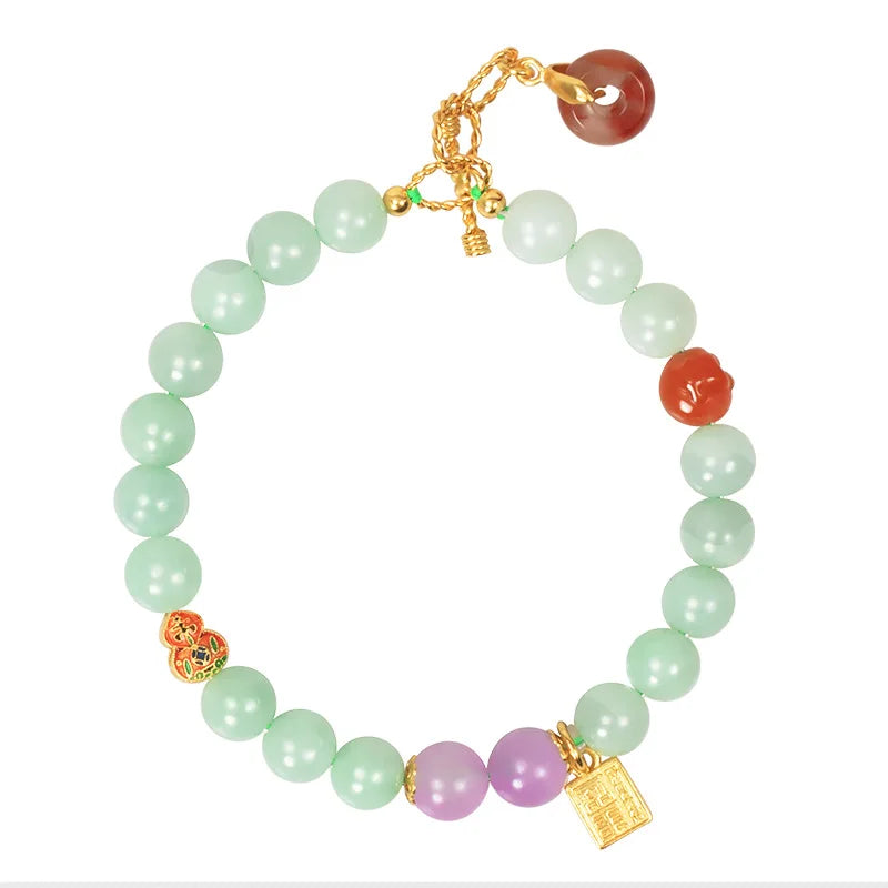 Hetian Jade Bead Bracelet | Tibetan Silver Minimalist