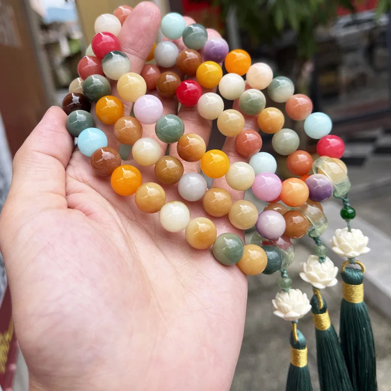 Ancient Bodhi Root Finger-Wrap Bracelet — Handheld Lucky Beads