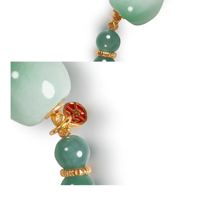 Hetian Jade Bead Bracelet | Tibetan Silver Minimalist