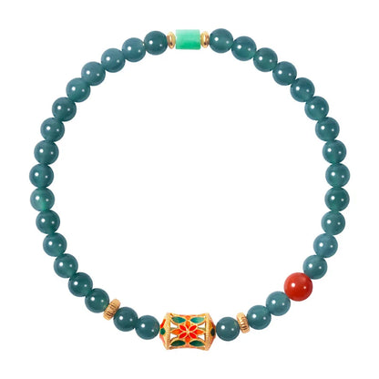 Hetian Jade Bead Bracelet | Tibetan Silver Minimalist