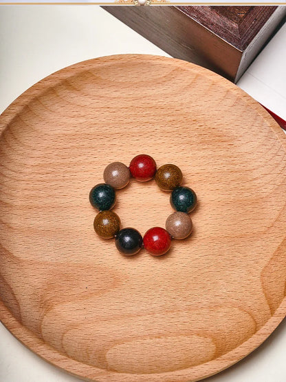Harmony Elements 17-Bead Five-Directions Herbal Wood Buddha Bracelet