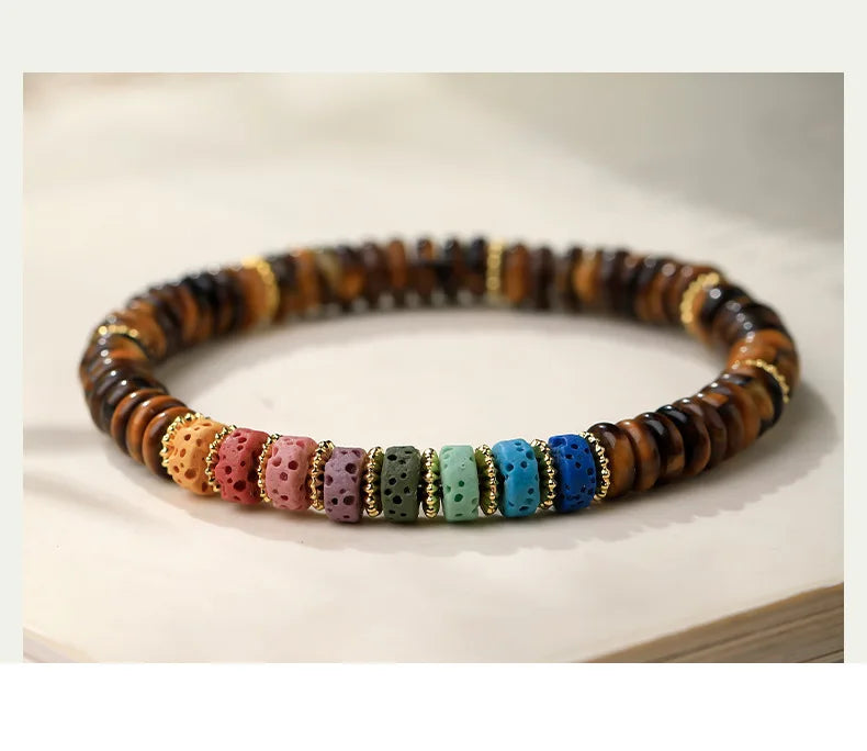 Natural Crystal Women s Dongling Jade Tiger Eye Stone Sliced Bracelet New Chinese Dopamine Style Year Jewelry
