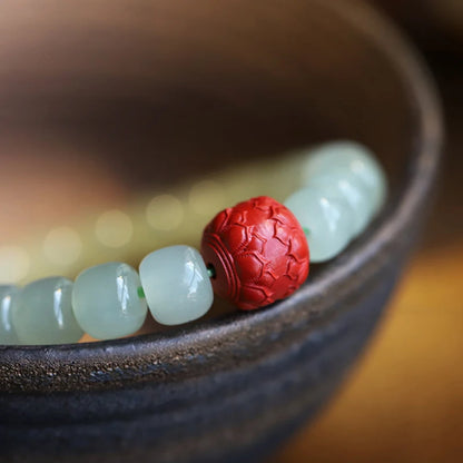 Hetian Jade Buddha Bracelet — Benmingnian Protection for Couples