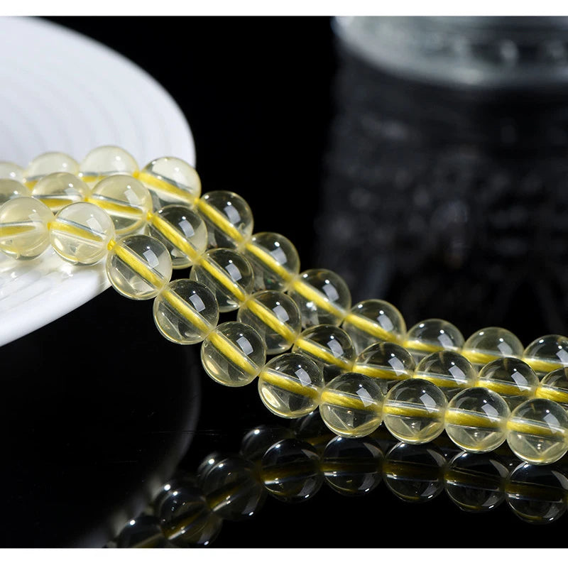 Natural Citrine 10-12mm Beaded Bracelet — Unisex Handmade