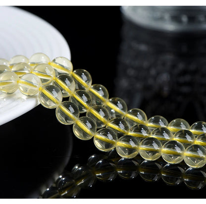 Natural Citrine 10-12mm Beaded Bracelet — Unisex Handmade